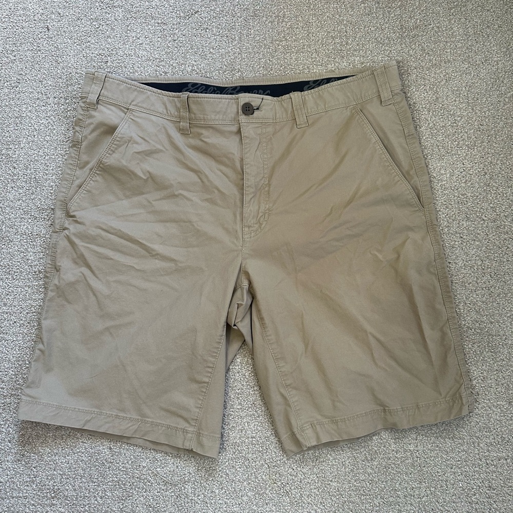 Eddie Bauer Men's Khaki Flat Front Shorts